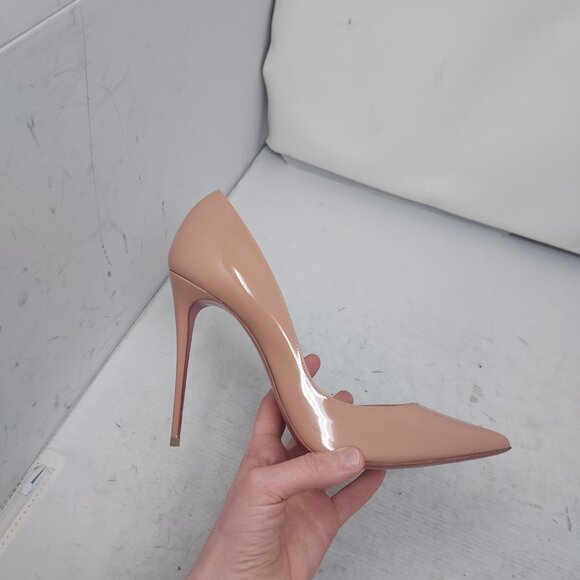 Christian Louboutin Patent Nude Iriza Half-d'Orsay Pump Heel Shoe - Picture 3 of 10